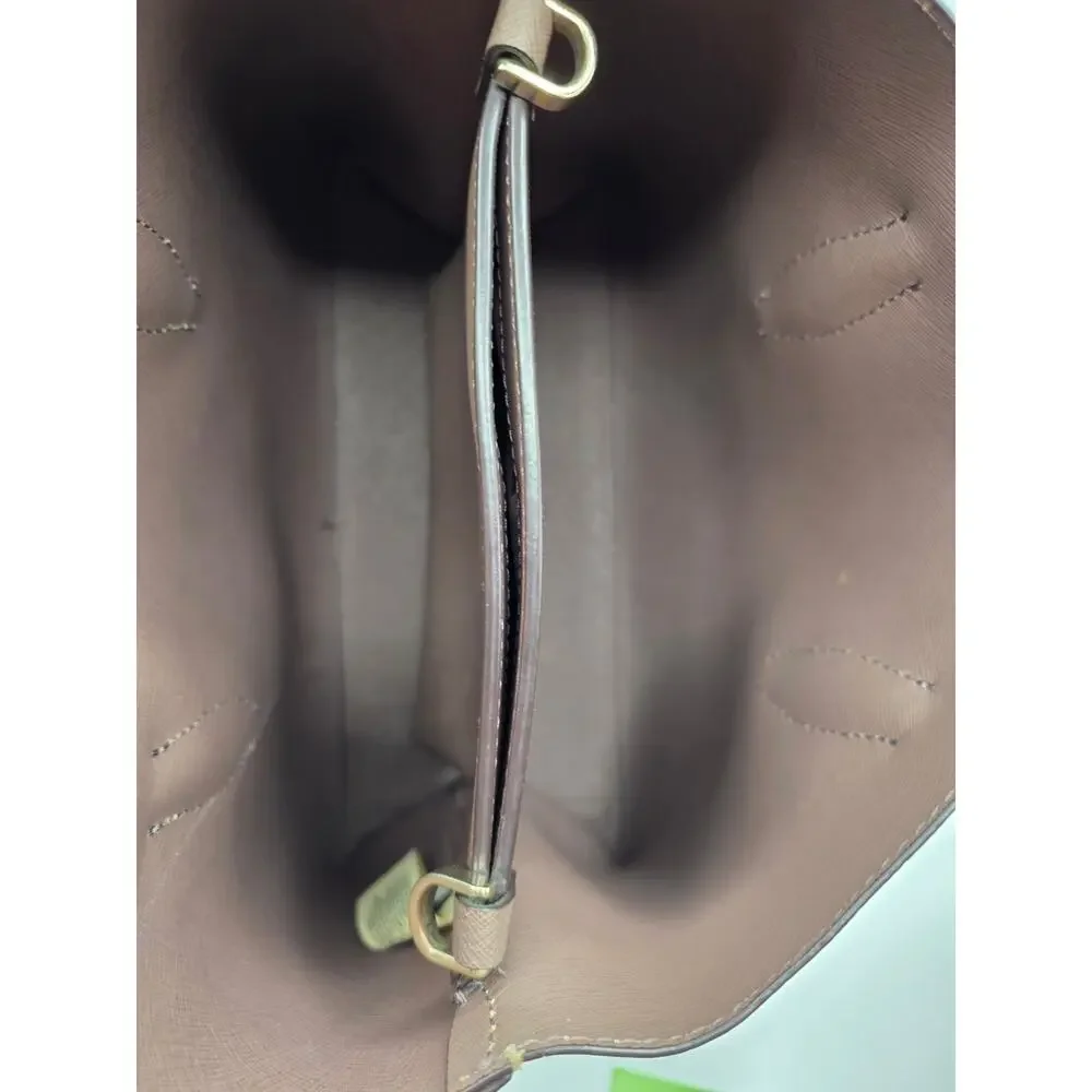 Kate Spade Eva Small Satchel Pebbled Leather Crossbody Bag Blush Taupe EUC